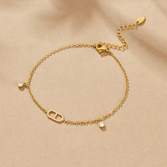 Bracelet de Cheville Cristal Eliza en Or