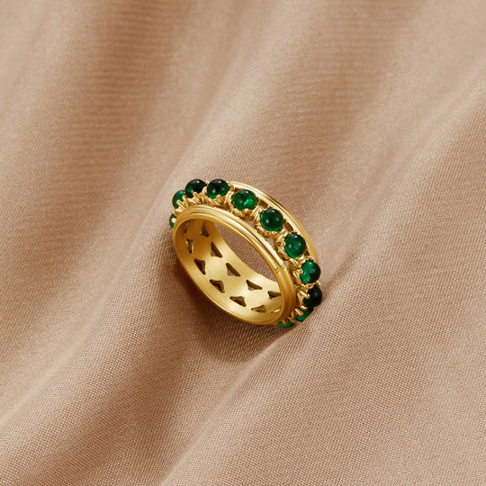 Bague en Cristal Pierre Émeraude