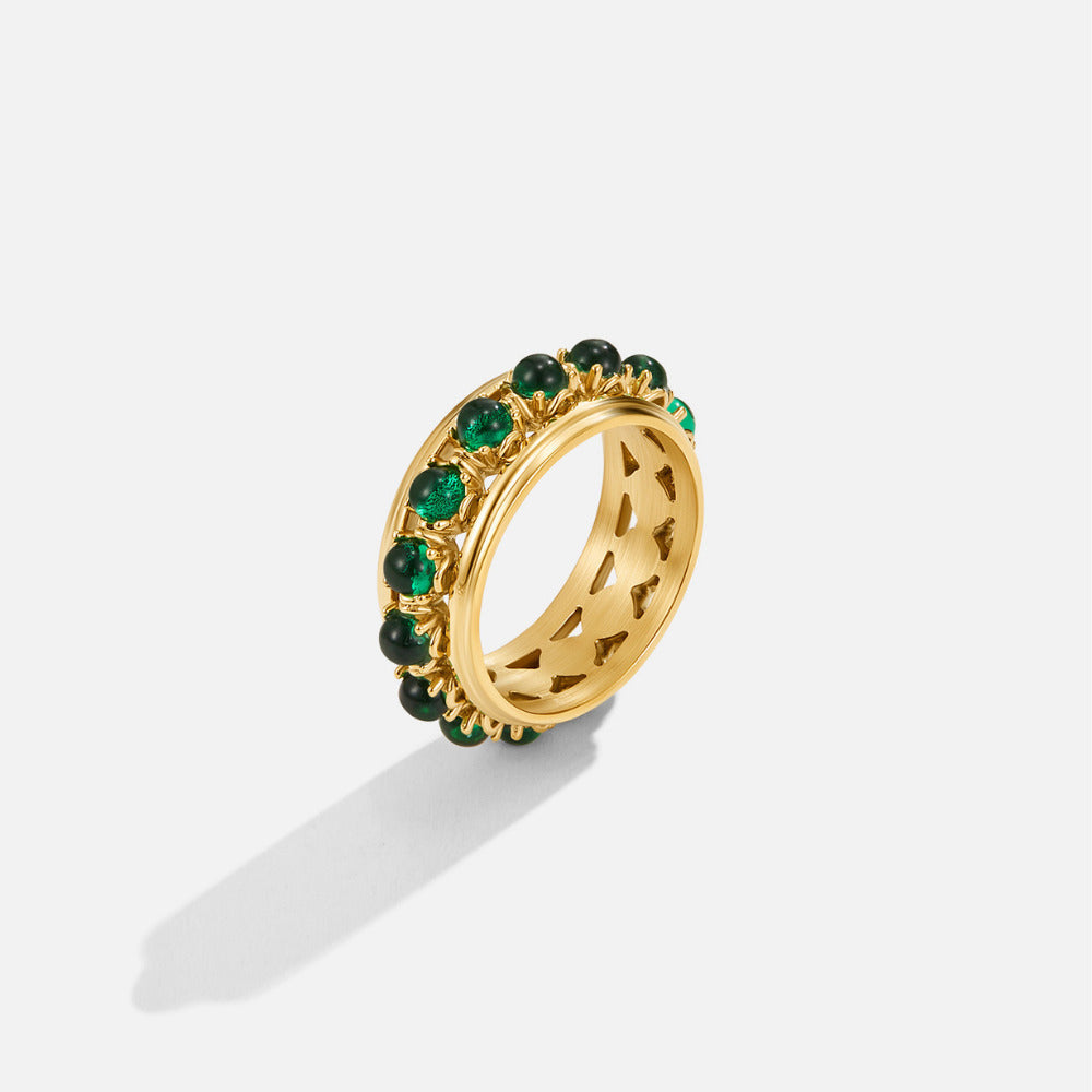 Bague en Cristal Pierre Émeraude