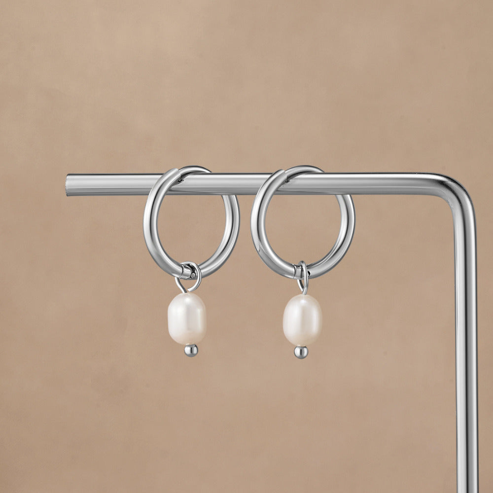 Boucles d'oreilles en argent Bella avec perles d'eau douce