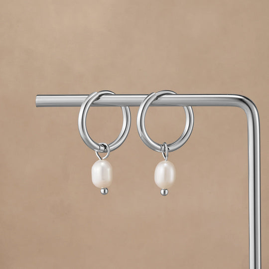 Boucles d'oreilles en argent Bella avec perles d'eau douce