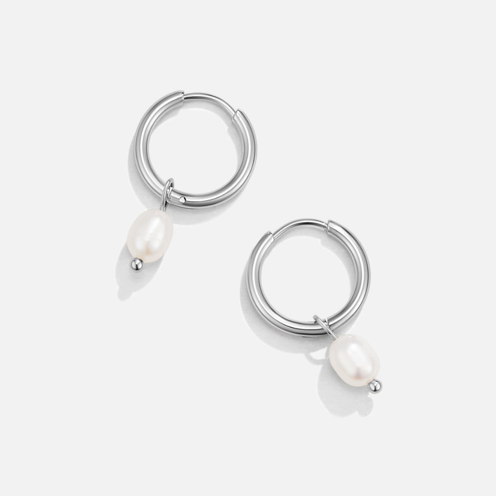 Boucles d'oreilles en argent Bella avec perles d'eau douce