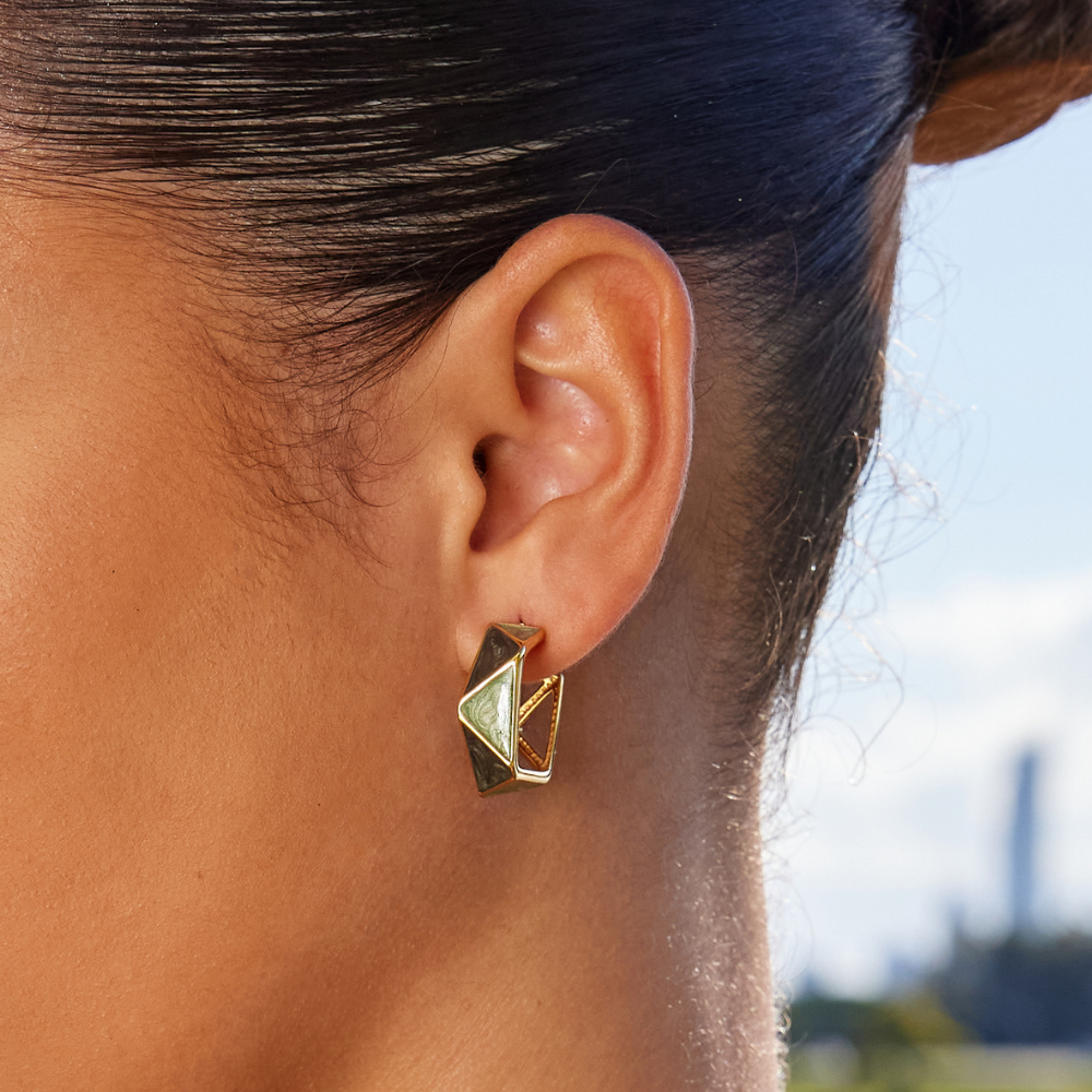 Boucles d'oreilles créoles Green Atlantis
