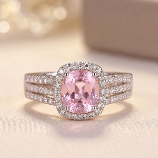 Bague Halo en Or Améthyste