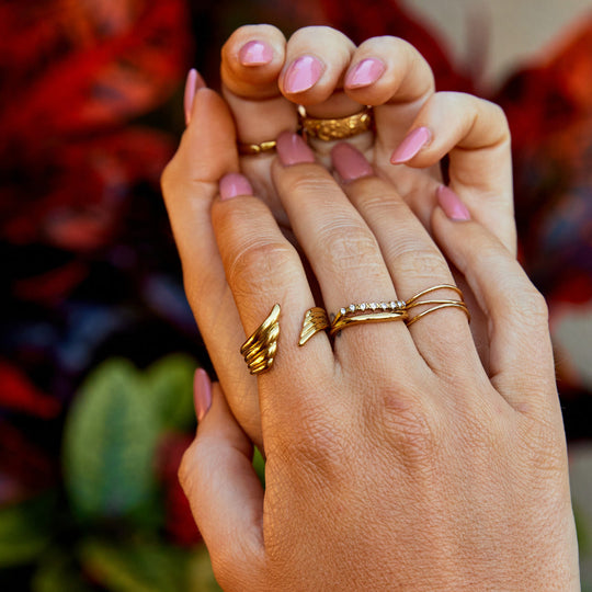 Bague Enroulée Ailes d'Ange en Or