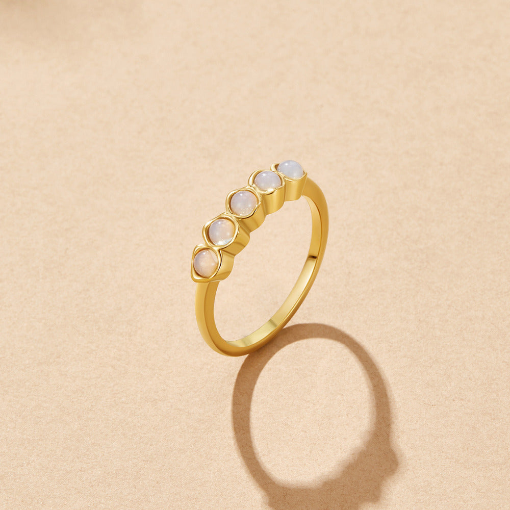 Bague Éternité en Pierre de Lune en Or