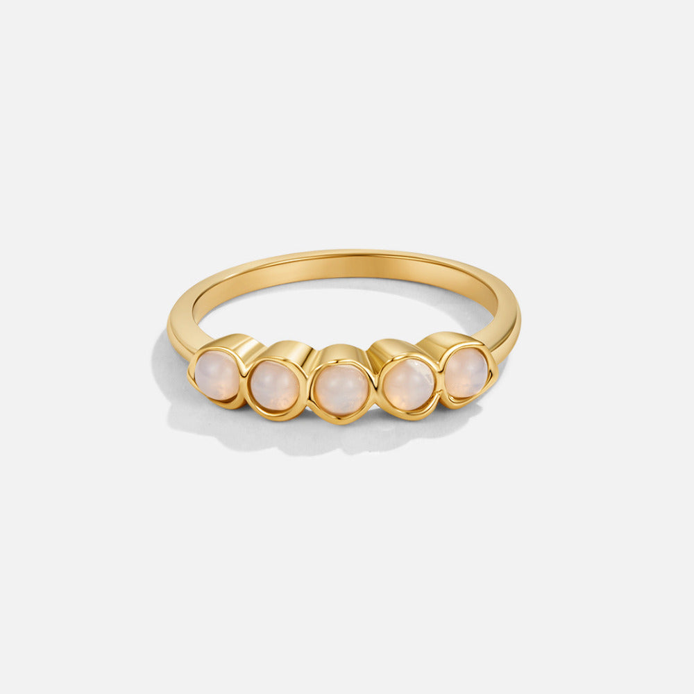 Bague Éternité en Pierre de Lune en Or