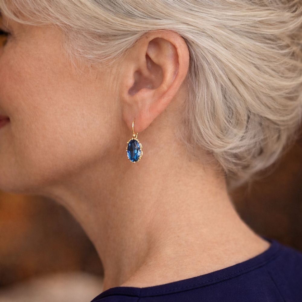 Boucles d'oreilles Golden Blue Bloom