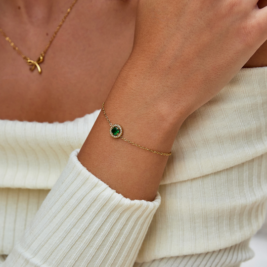 Bracelet en Cristal Émeraude Vert