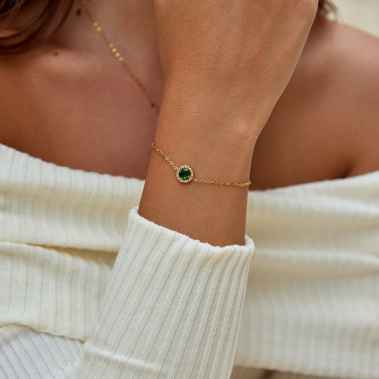 Bracelet en Cristal Émeraude Vert