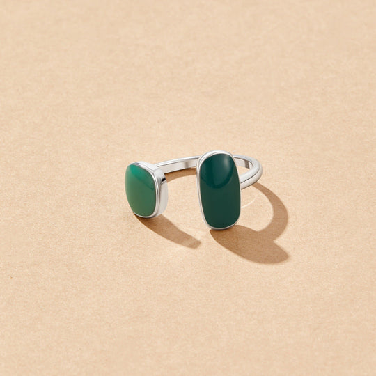 Bague Enveloppante en Argent de Saule Vert