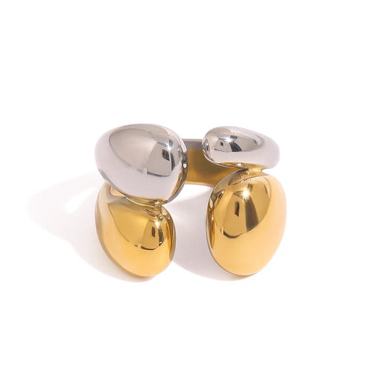 Bague Empilable Bicolore Or Argent