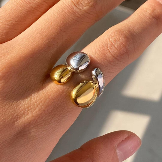 Bague Empilable Bicolore Or Argent