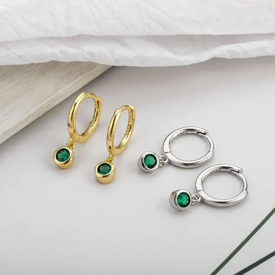 Boucles d'Oreilles en Zircon Vert Scintillant