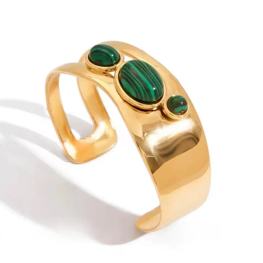 Bracelet en Œil de Tigre Vintage Doré