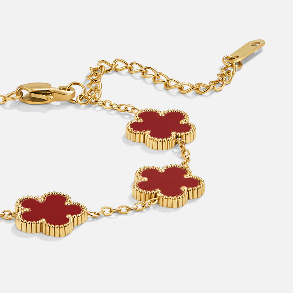 Bracelet Trèfle Rouge Chanceux