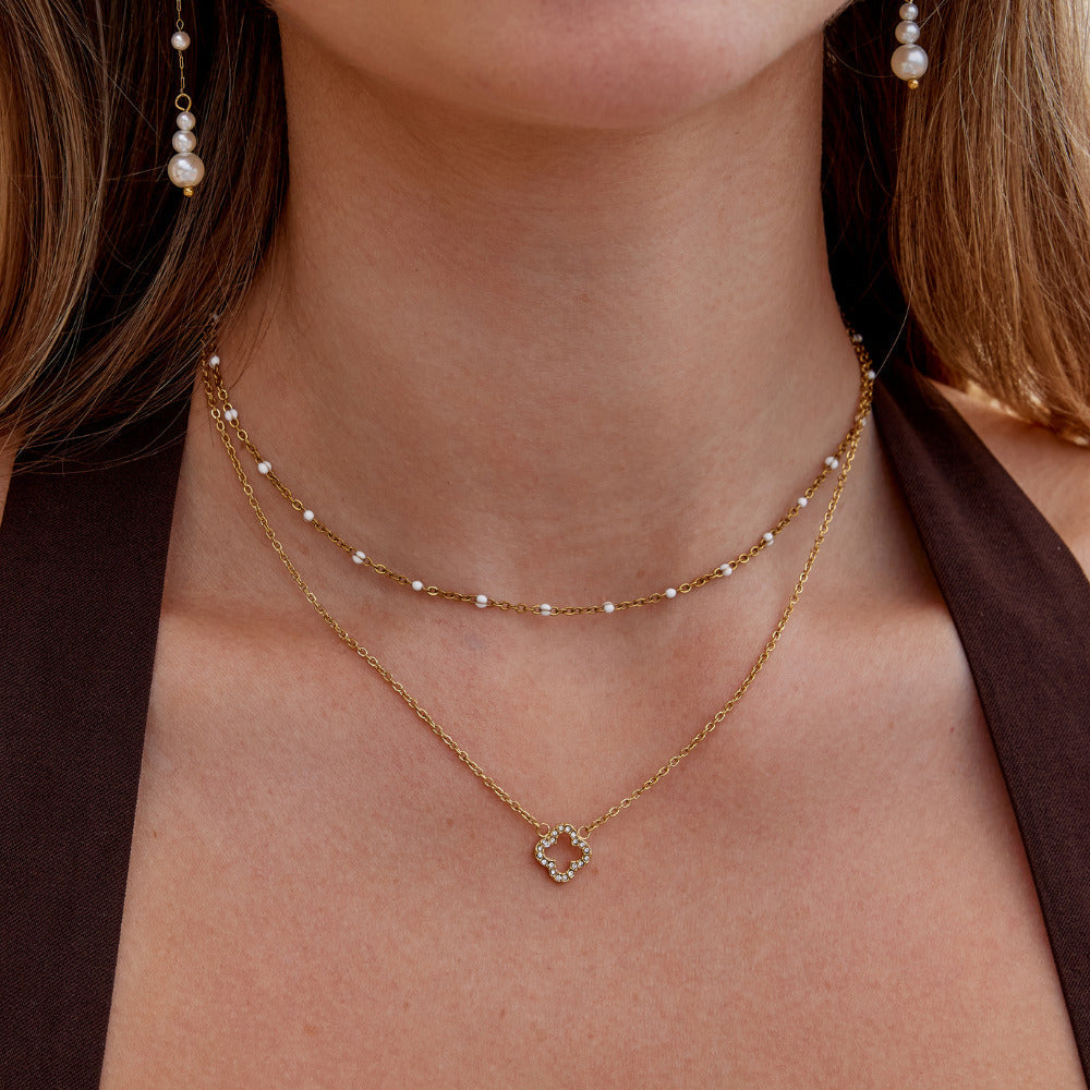 Collier Trèfle en Cristal de Luxe