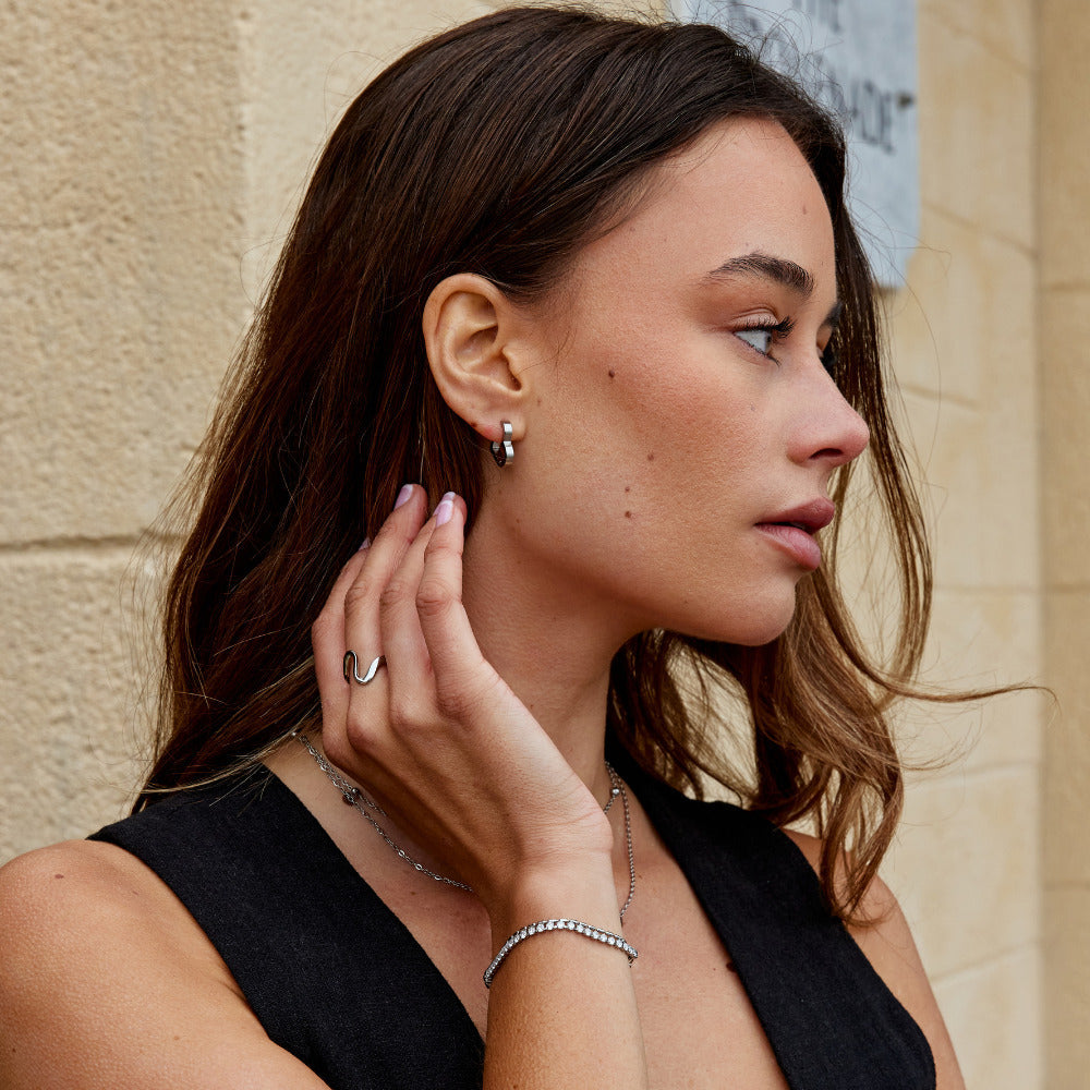 Boucles d'oreilles créoles en argent Mary Heart