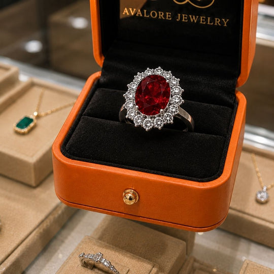 Bague Rubis Couronne Écarlate