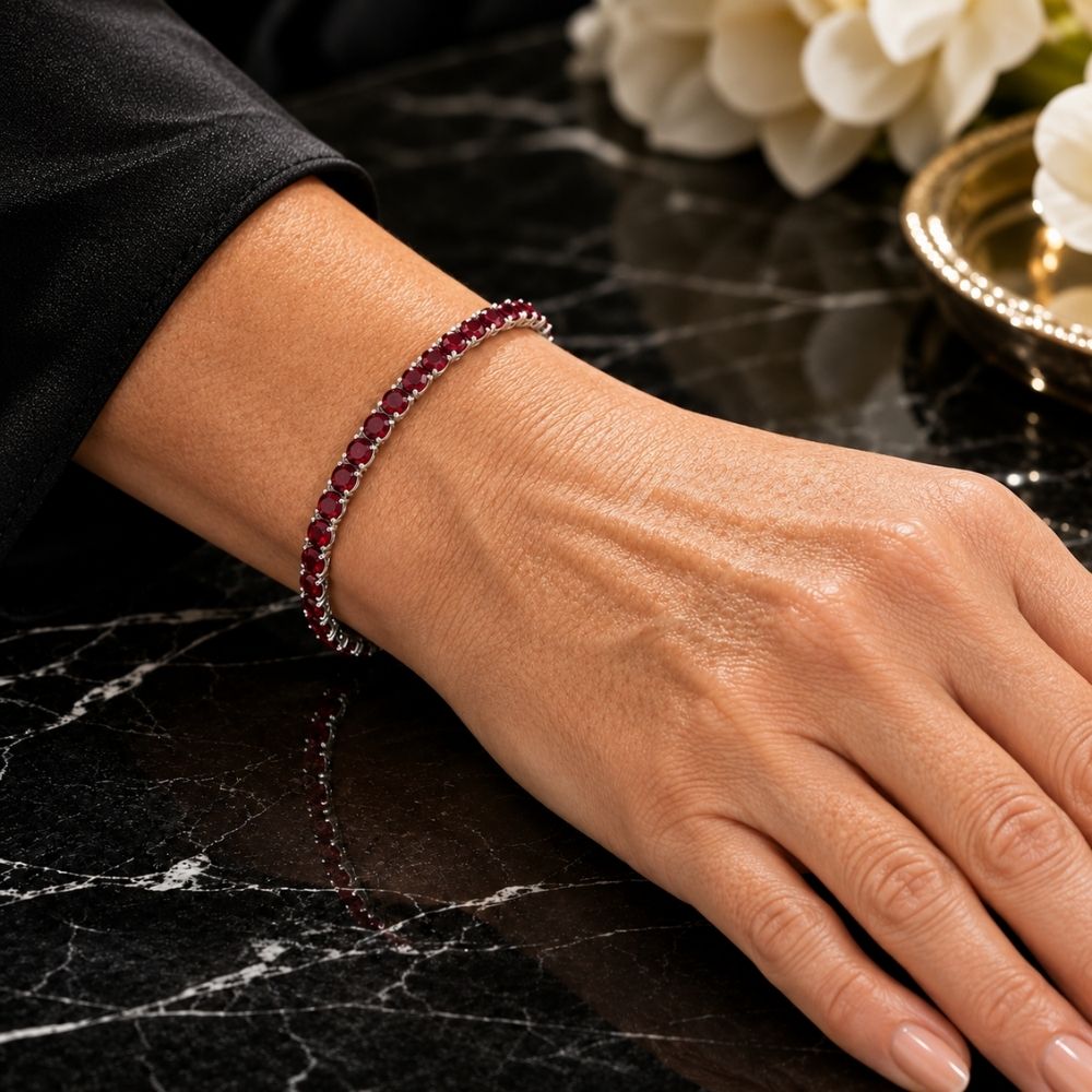 Bracelet de Tennis en Rubis