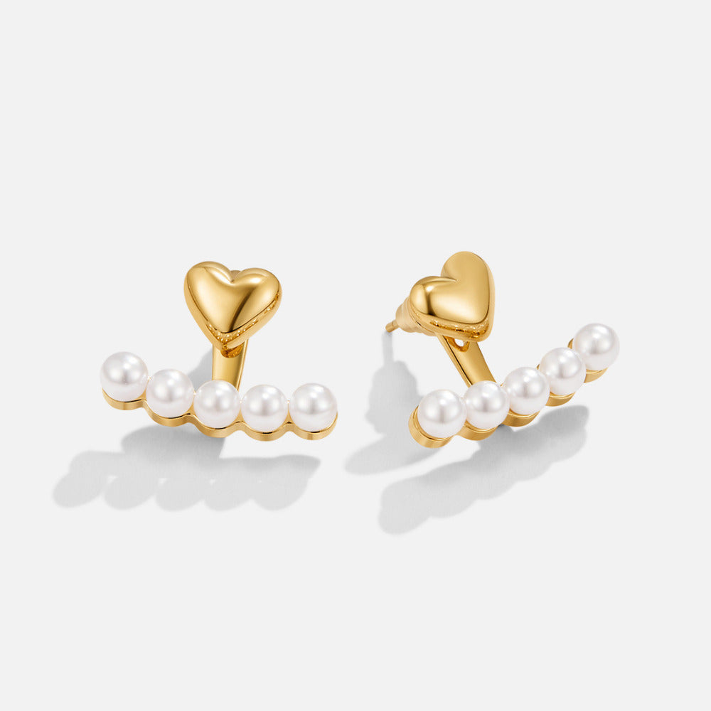 Boucles d'oreilles Romance Perle & Cœur
