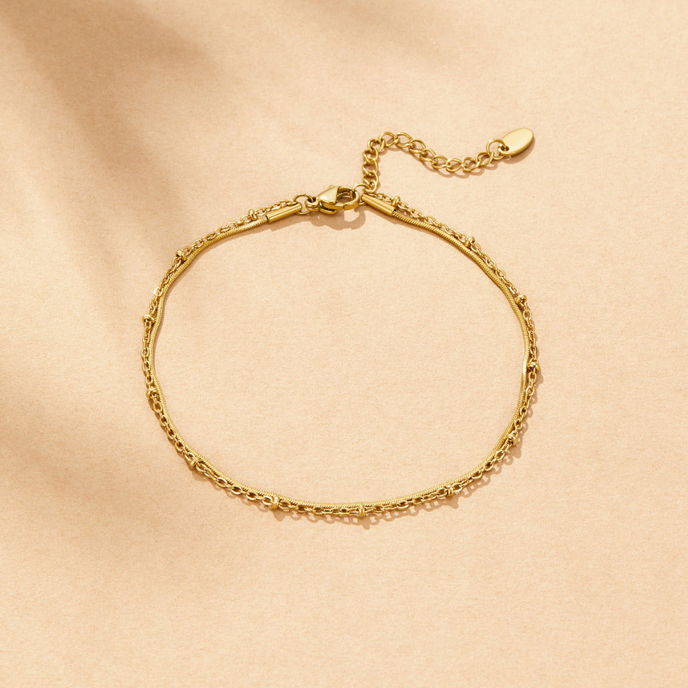 Bracelet de cheville superposé Pia en or