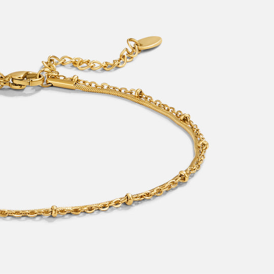 Bracelet de cheville superposé Pia en or