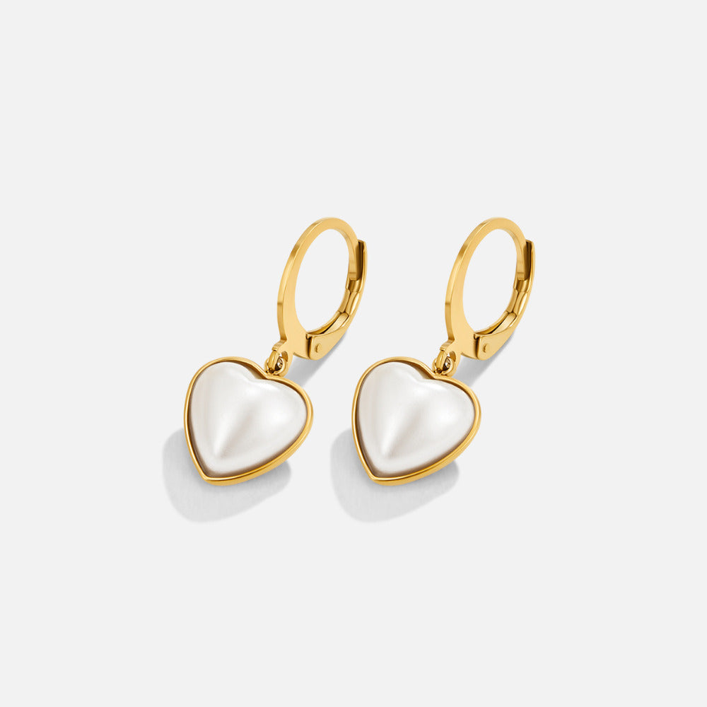 Boucles d'oreilles créoles 'Cœur Pur' en perles