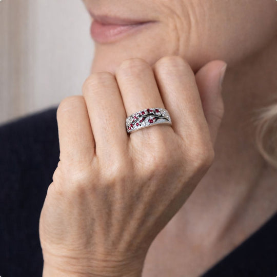 Bague Arbre de Fleurs Rubis