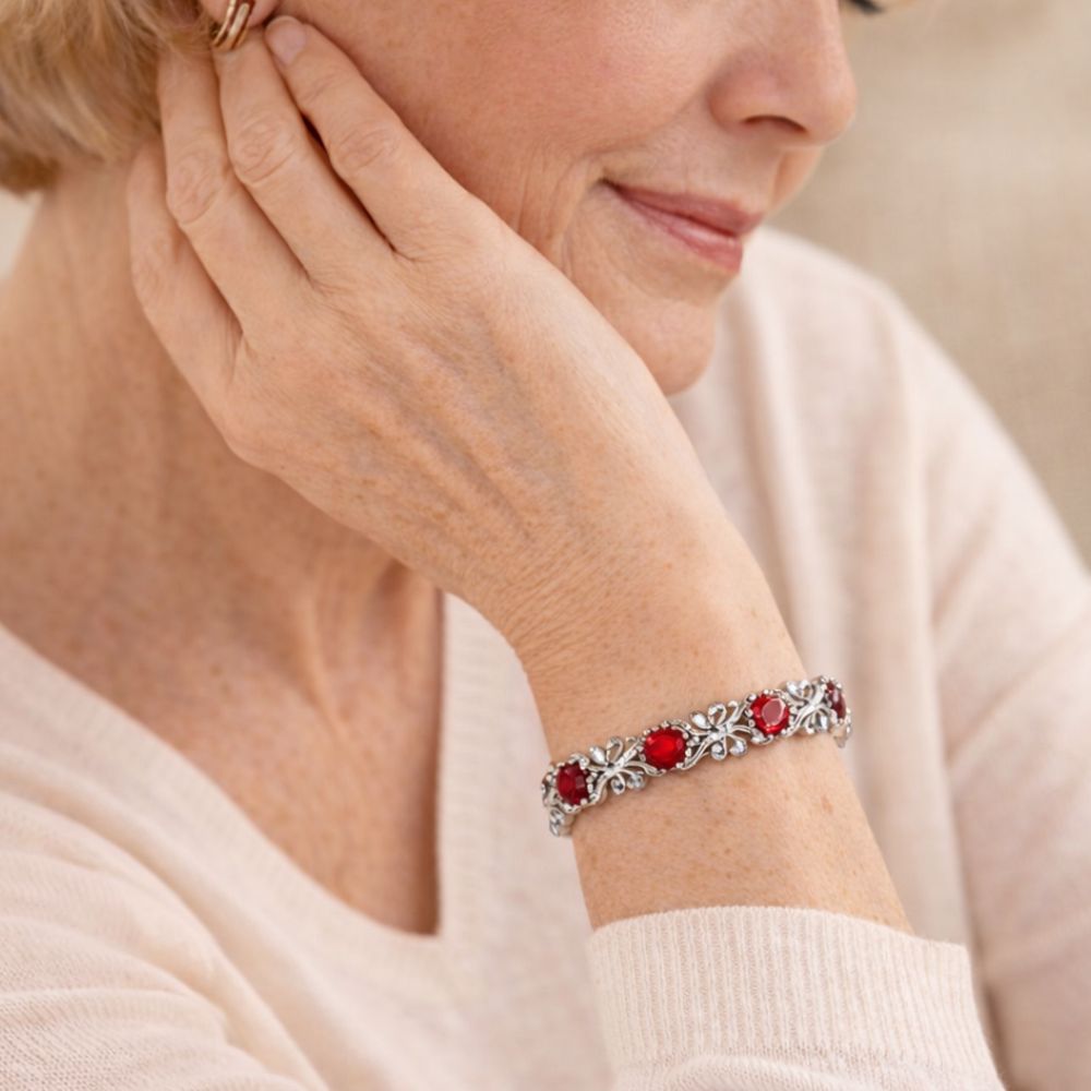 Bracelet de tennis en rubis