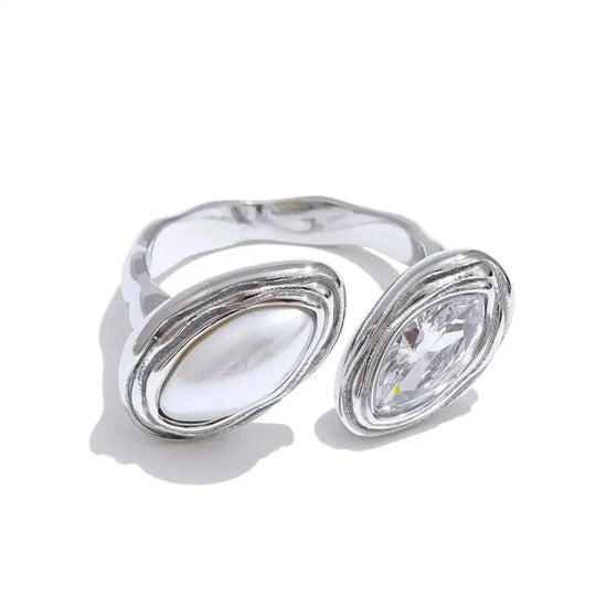 Bague Bypass Double Marquise
