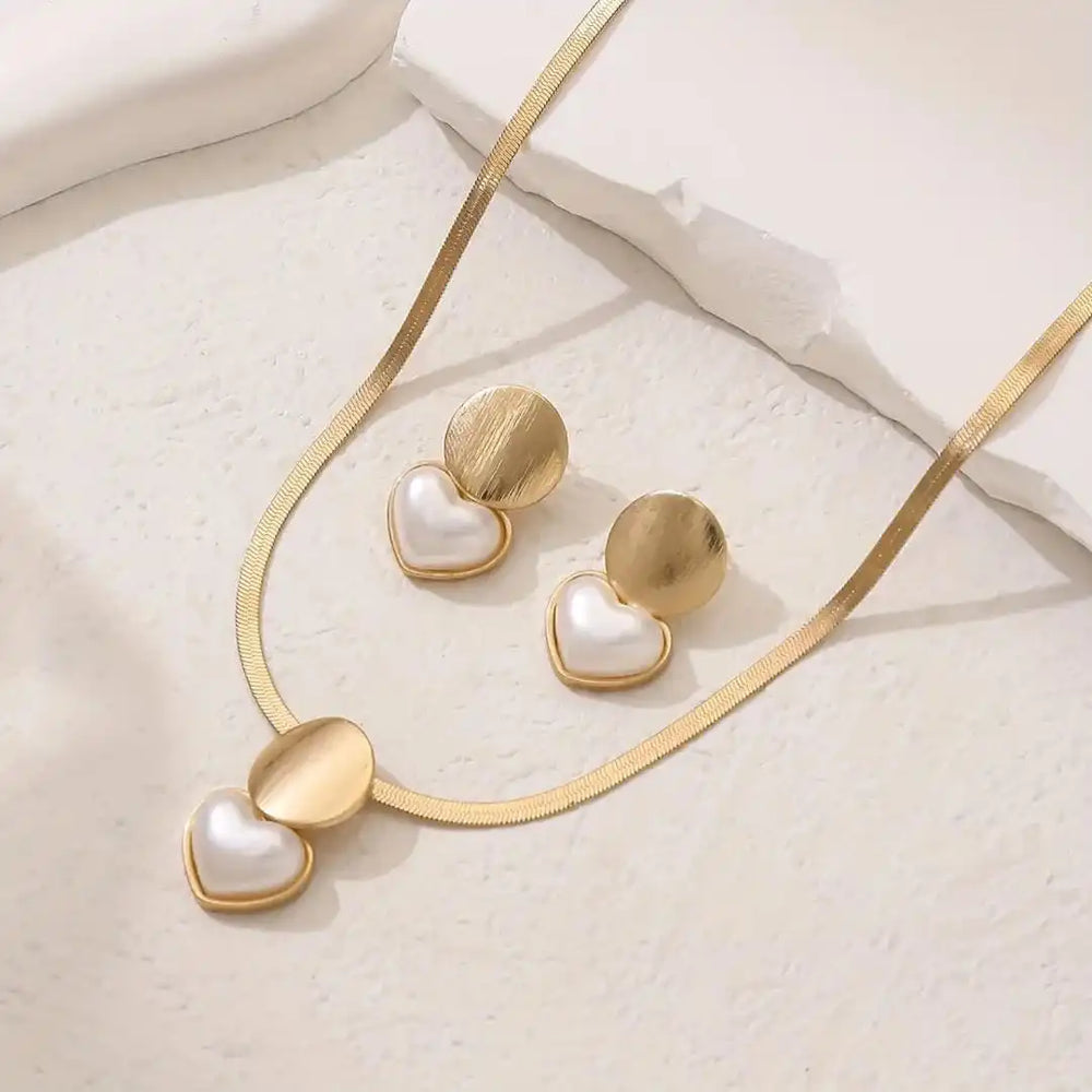 Collier et Boucles d'Oreilles en Or Vintage
