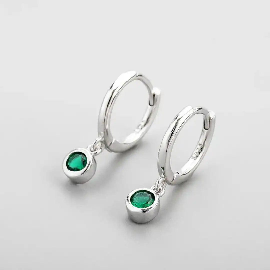 Boucles d'Oreilles en Zircon Vert Scintillant