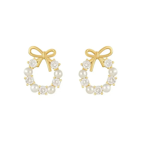 Boucles d'oreilles clous en perles en forme de nœud