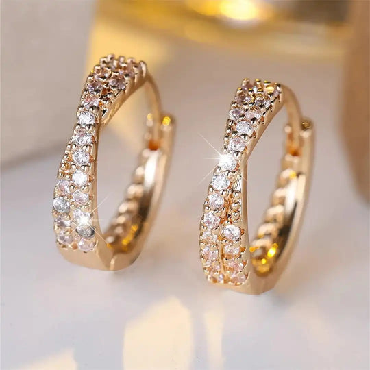 Boucles d'oreilles créoles en zirconium vintage
