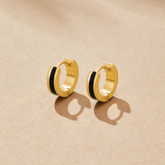 Boucles d'oreilles créoles noires Leigh