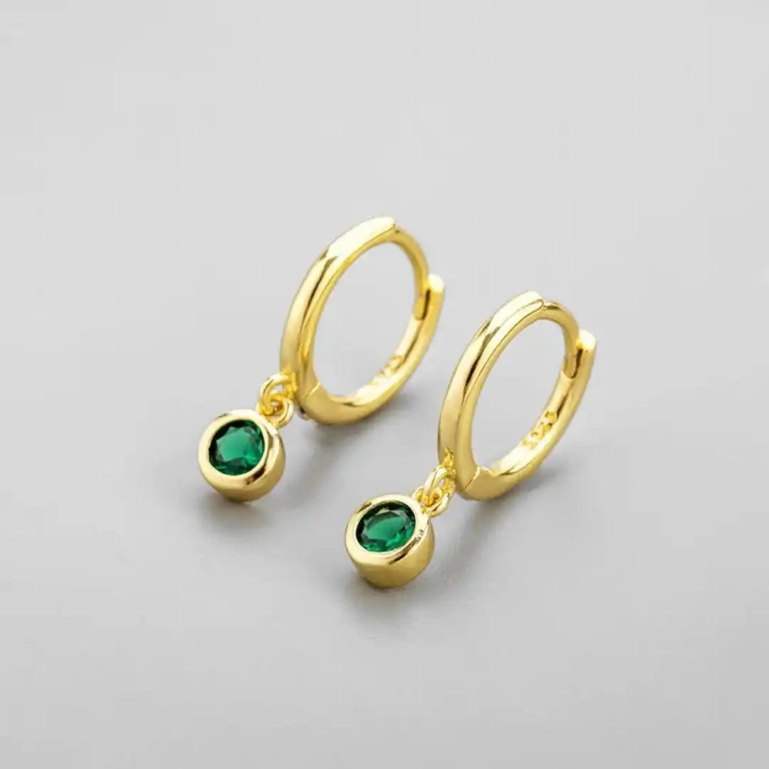 Boucles d'Oreilles en Zircon Vert Scintillant