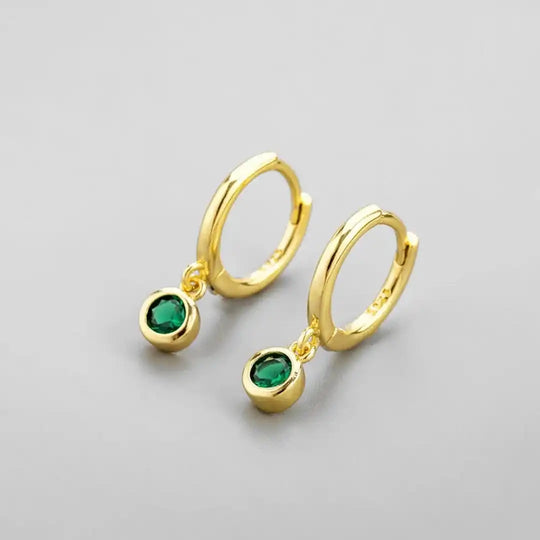 Boucles d'Oreilles en Zircon Vert Scintillant