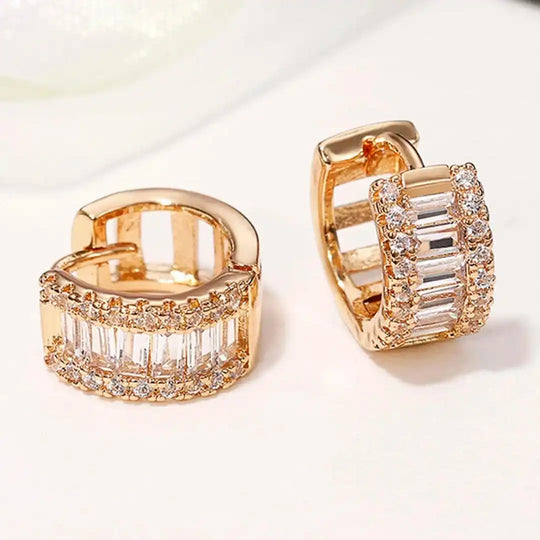 Boucles d'oreilles créoles Mini Baguette Zirconia