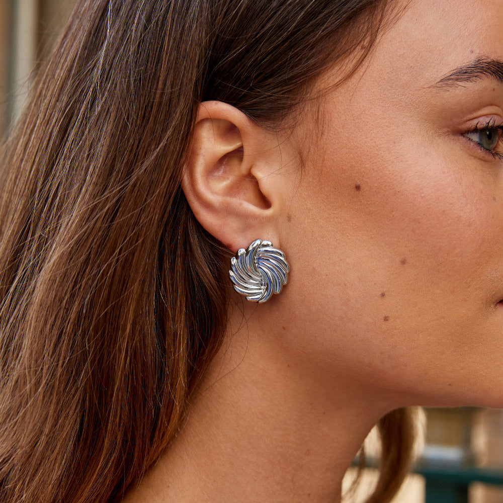 Boucles d'oreilles spirales en argent