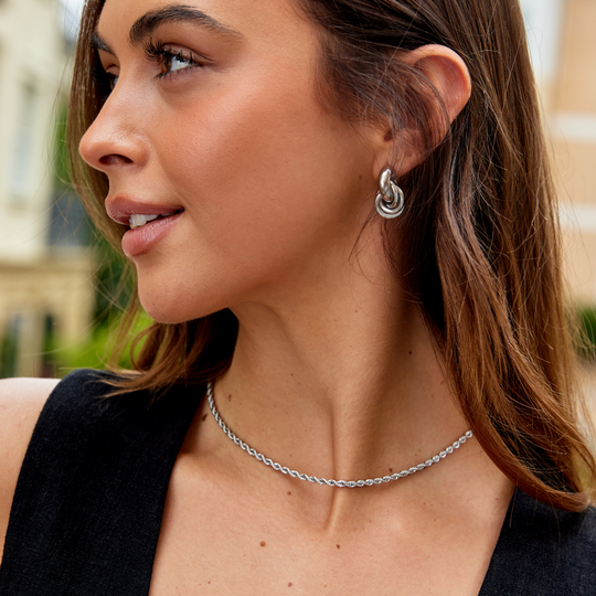 Boucles d'oreilles créoles en argent tordu Sofia