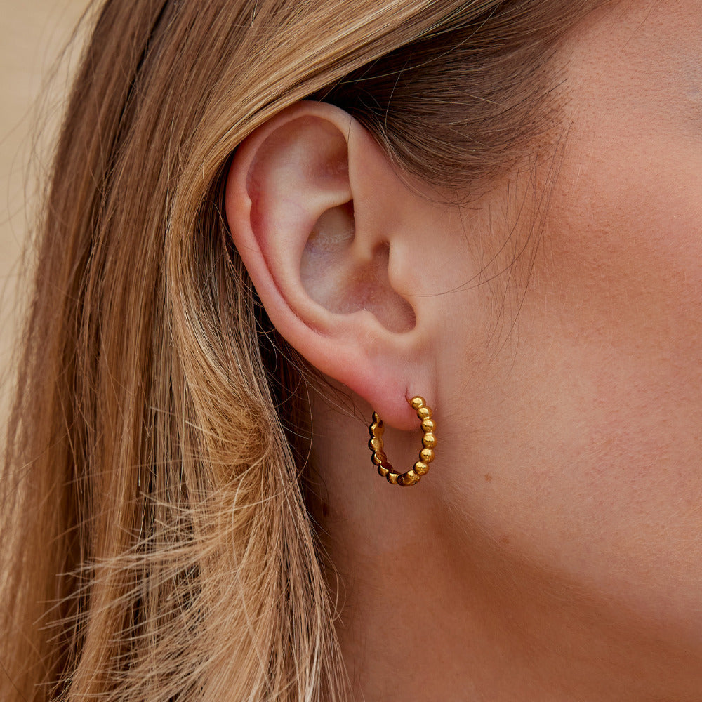 Boucles d'Oreilles Créoles Perles Soraya en Or