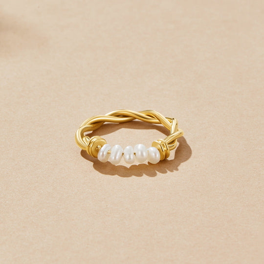Bague en Perles d'Eau Douce Classique Tordue