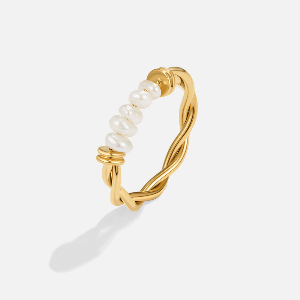 Bague en Perles d'Eau Douce Classique Tordue
