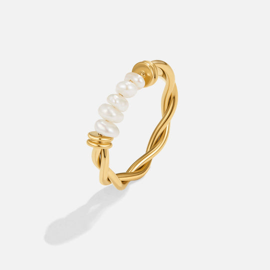 Bague en Perles d'Eau Douce Classique Tordue