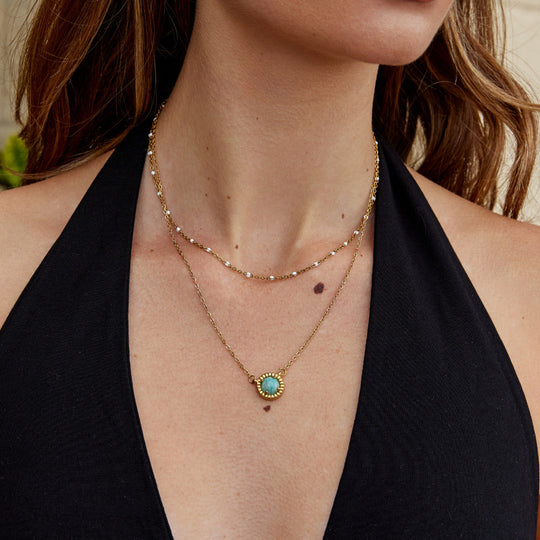 Collier Rond Vintage en Amazonite
