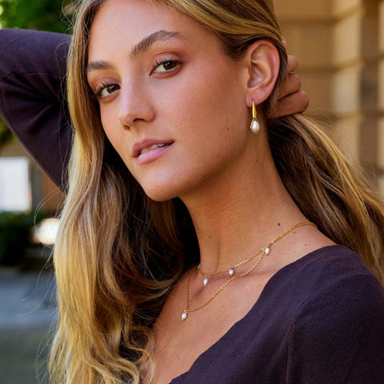 Boucles d'oreilles Agatha en perles