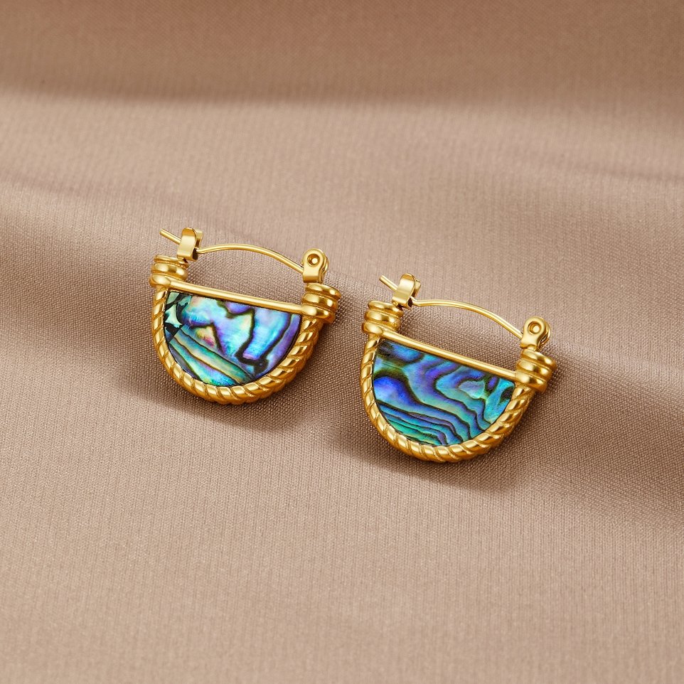 Boucles d'oreilles en coquillage turquoise Amalfi