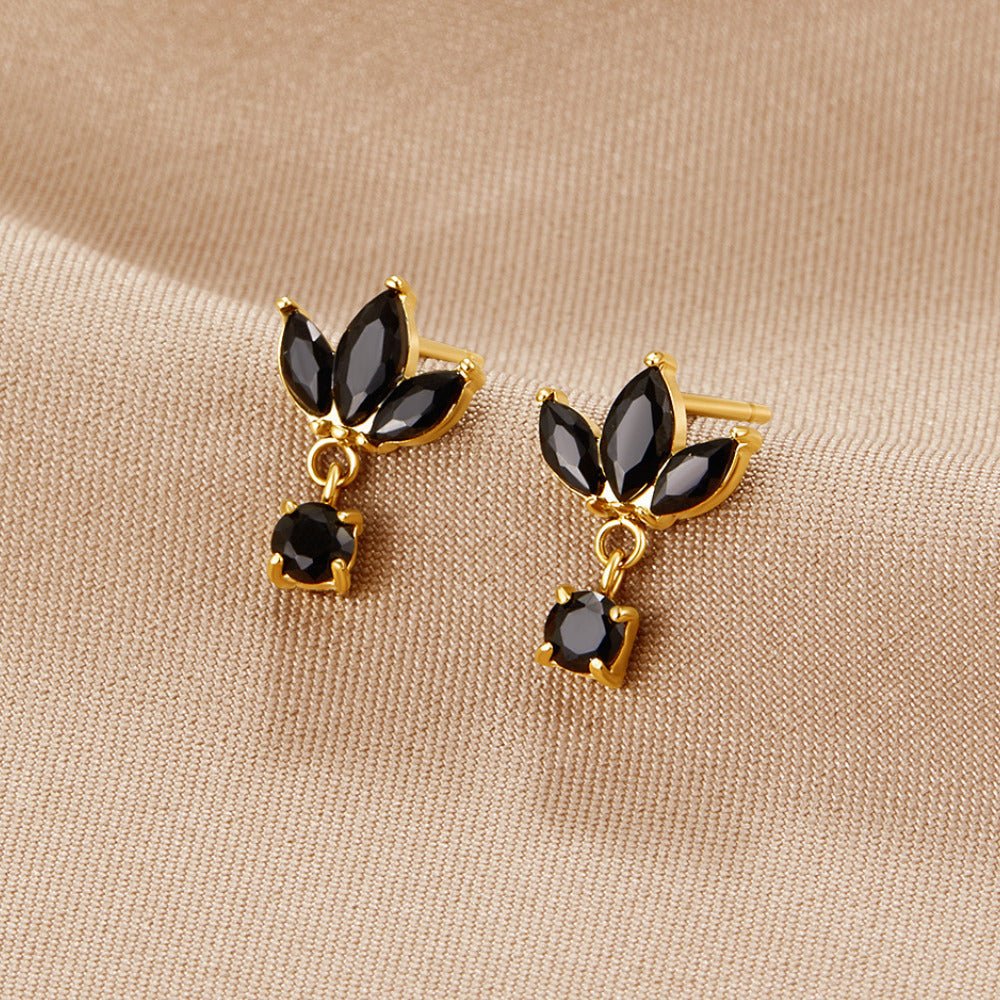 Boucles d'oreilles Amara Black Crystal Bloom