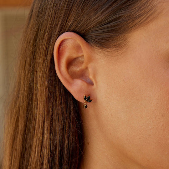 Boucles d'oreilles Amara Black Crystal Bloom